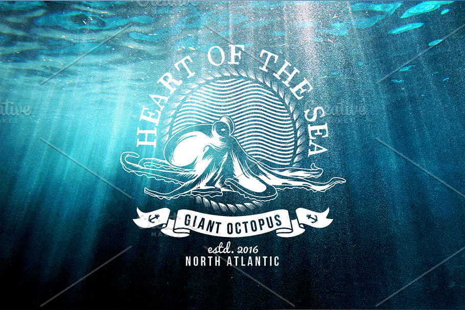 10 Ocean Vintage (editable text) in Logo Templates - product preview 8