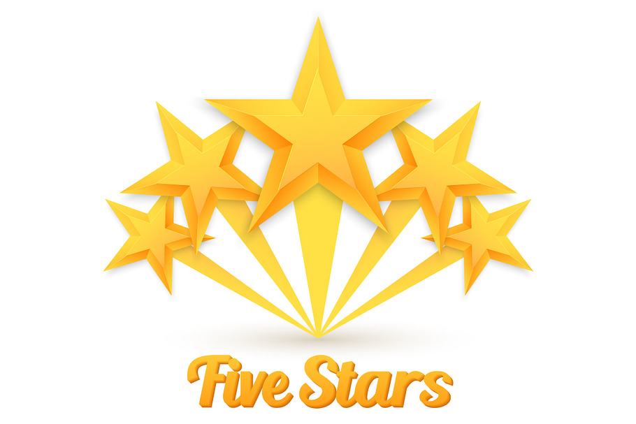Rating Gold Stars Icon Set in Objects - product preview 8