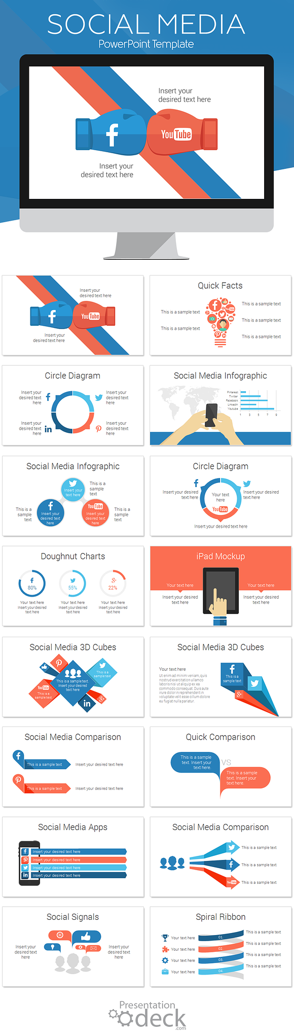 Social Media PowerPoint Infographics in Presentation Templates - product preview 1
