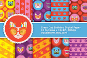 Birthday Cat Digital Paper