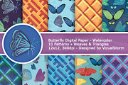 Geometric Butterfly Digital Paper
