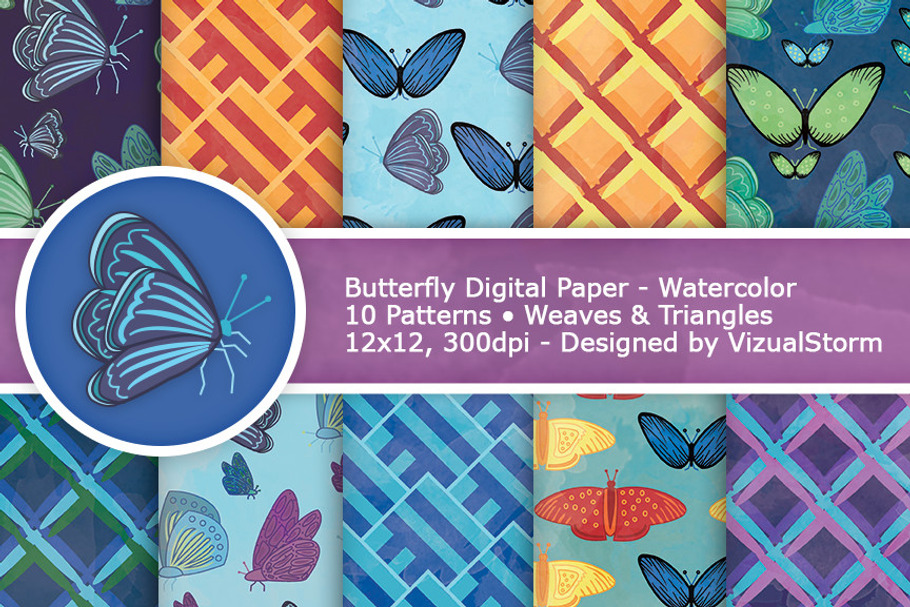 Geometric Butterfly Digital Paper in Patterns - product preview 8