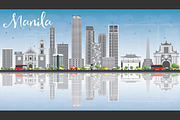 Manila Skyline with Gray Buildings