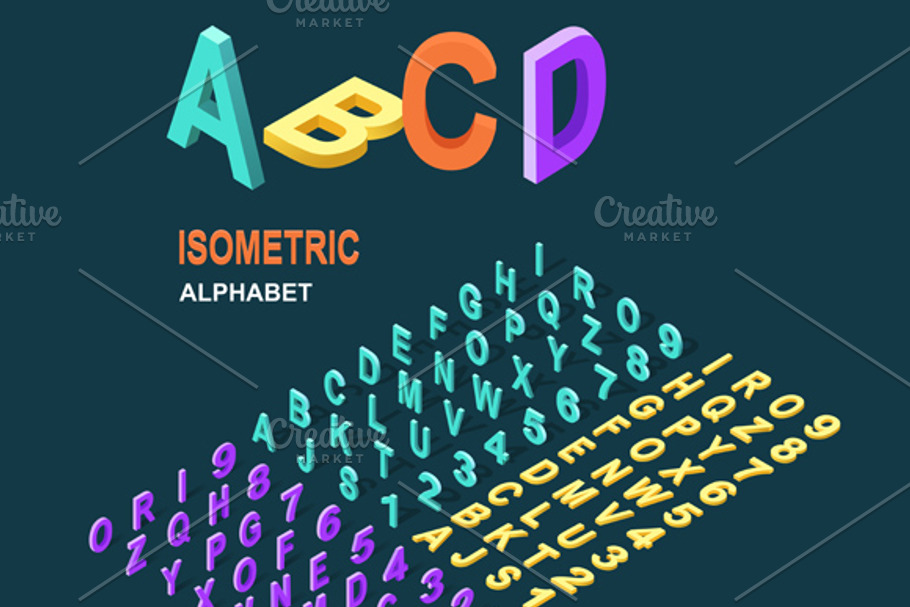 Isometric Design Style Alphabet in Illustrations - product preview 8