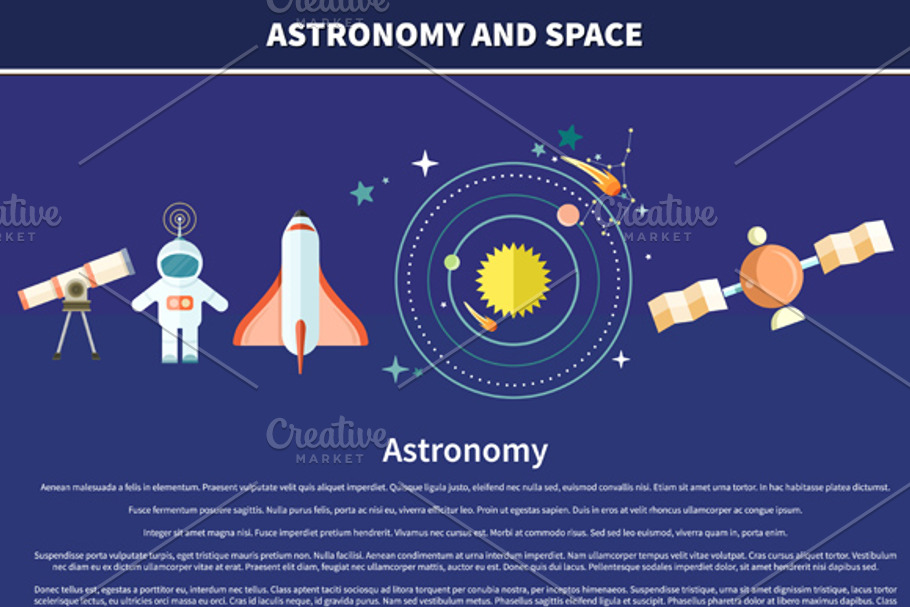 Set Astronomy and Space Web Page in Illustrations - product preview 8