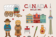 Canada travel doodle art