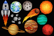 Space Clipart Vector, PNG & JPG Set