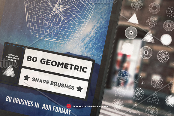 80 Geometric Shape Brushes in Photoshop Brushes - product preview 3