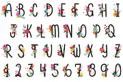 Floral Letters & Numbers Vector, PNG
