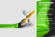 3D Small People - Green Paint Brush