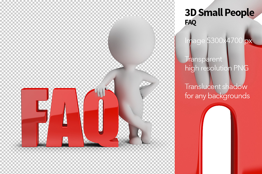 3D Small People - FAQ in Illustrations - product preview 8