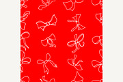 Pattern of red ribbons.