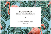 Flamingo Vector Seamless Pattern