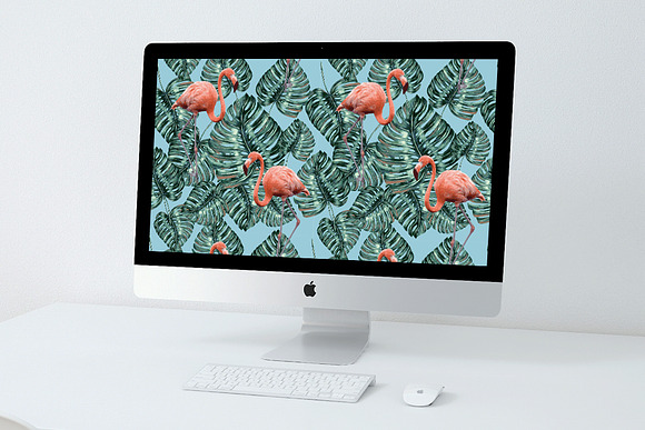 Flamingo Vector Seamless Pattern in Patterns - product preview 1