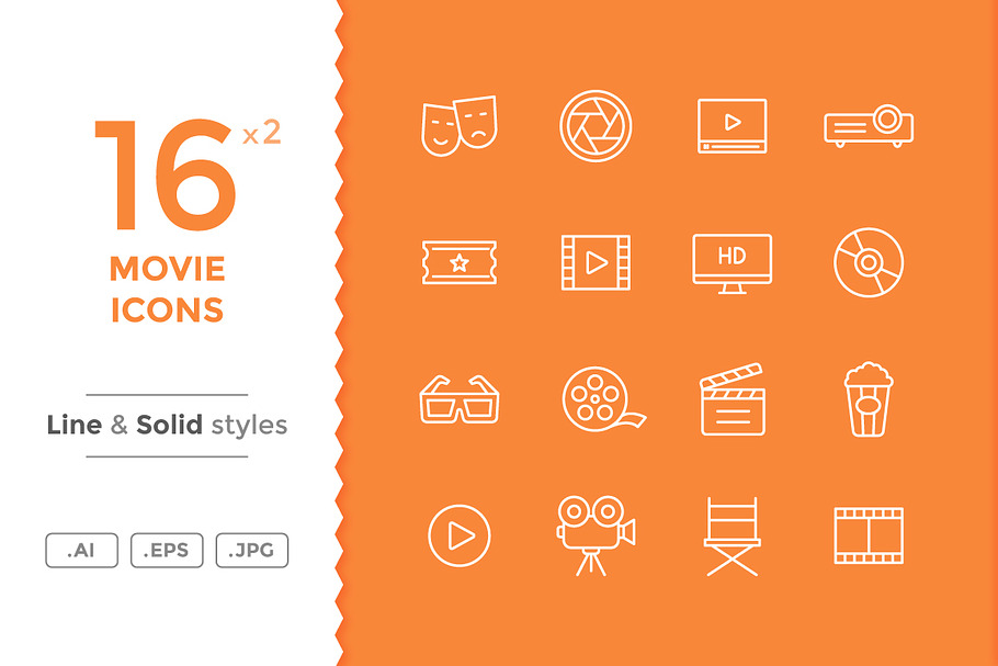 Movie and Cinema Icons in Movie Icons - product preview 8