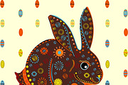Easter Bunny eggs background vector
