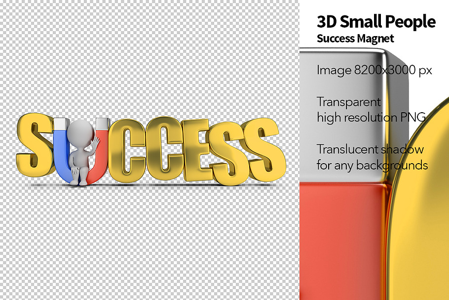 3D Small People - Success Magnet in Illustrations - product preview 8