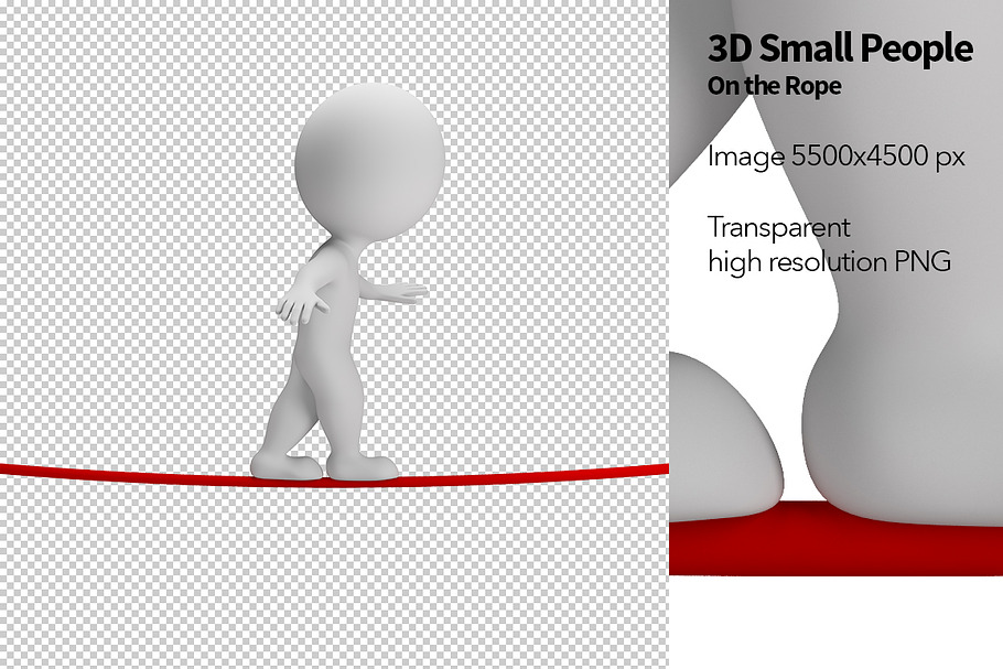 3D Small People - On the Rope in Illustrations - product preview 8