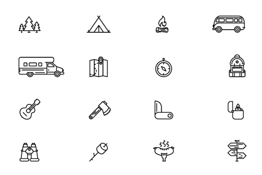 Outline Travel Icons in Graphics - product preview 8