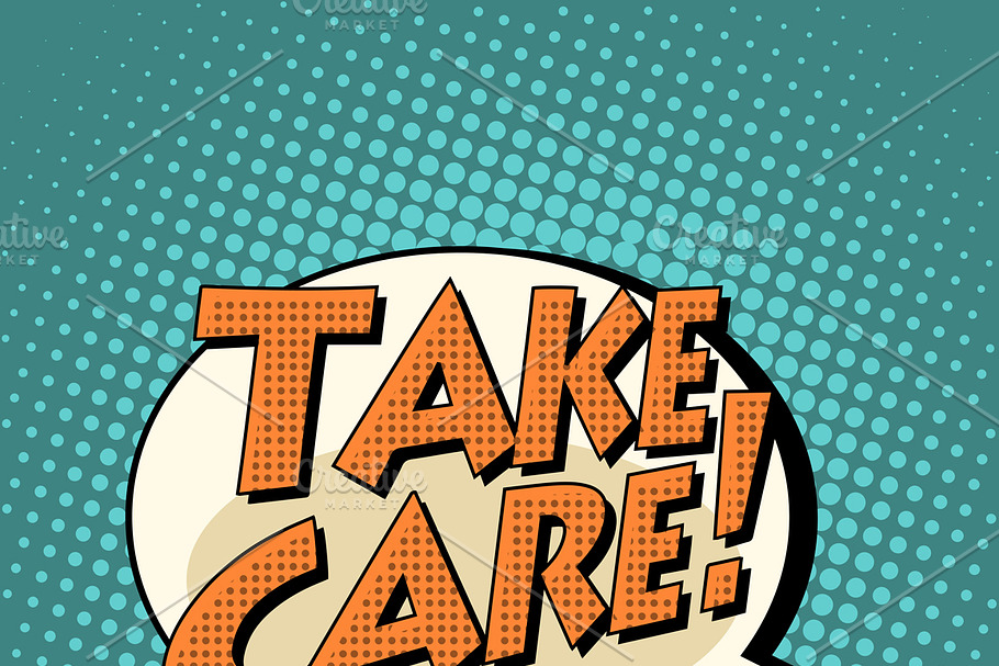 take care comic book bubble text in Illustrations - product preview 8