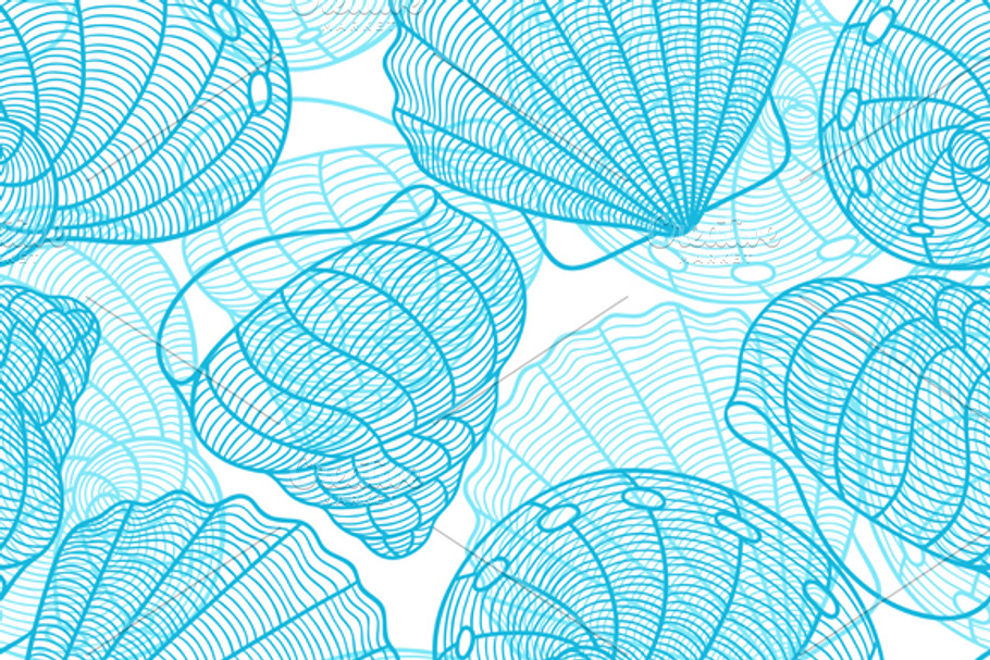 Patterns with stylized seashells in Patterns - product preview 8