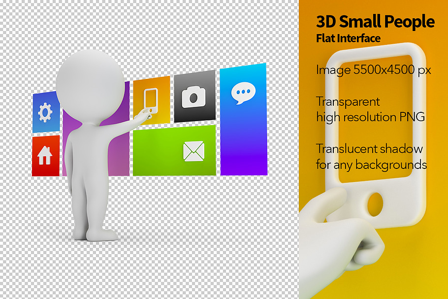 3D Small People - Flat Interface in Illustrations - product preview 8