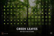 Green Leaves - 84 vector icons