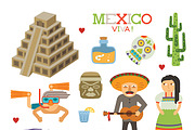 Mexico tourism flat style