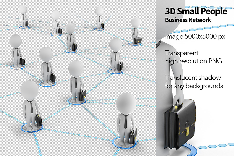 3D Small People - Business Network in Illustrations - product preview 8