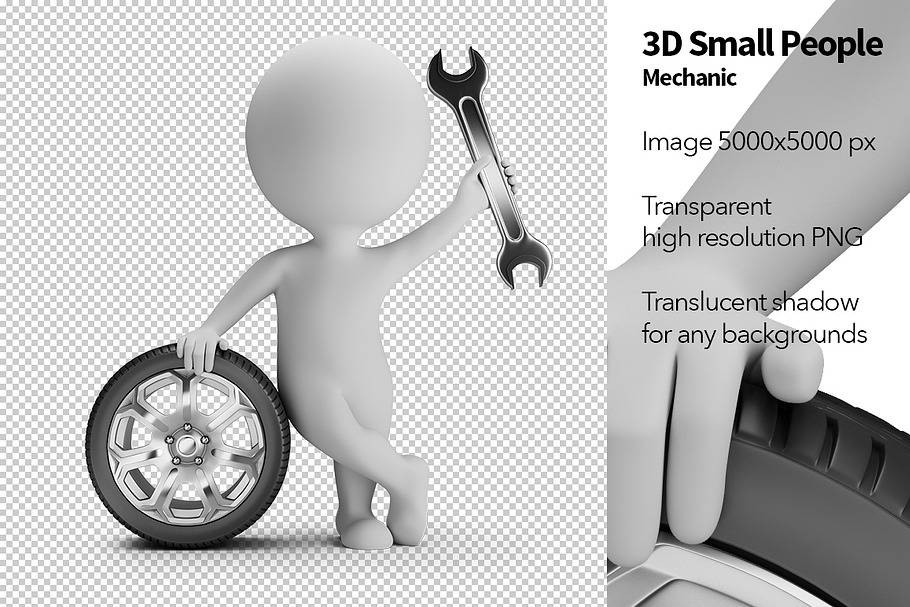 3D Small People - Mechanic in Illustrations - product preview 8