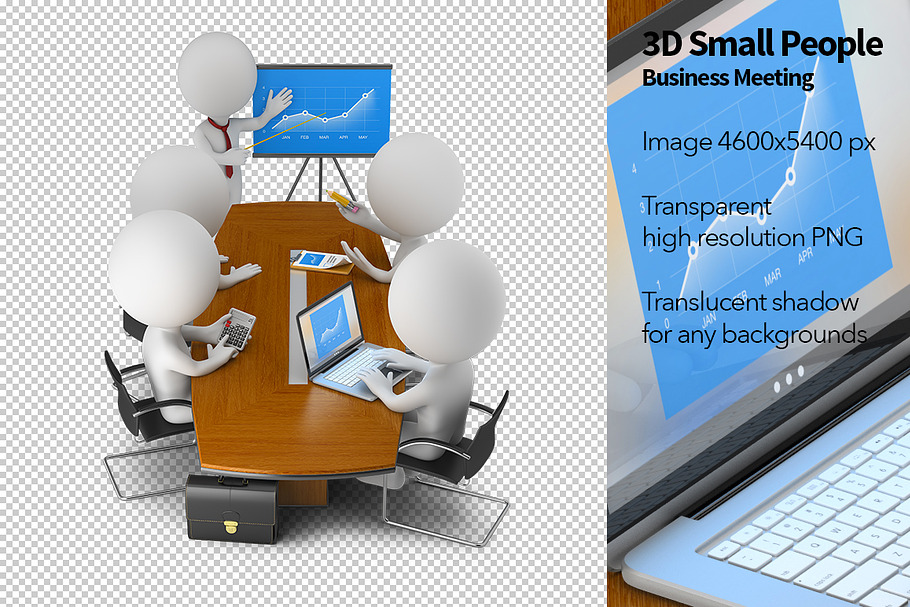 3D Small People - Business Meeting in Illustrations - product preview 8