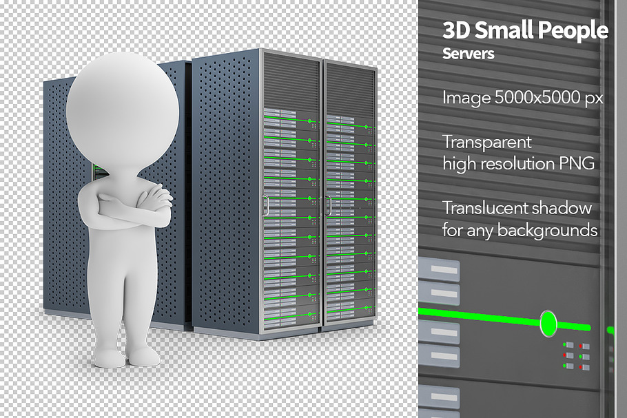 3D Small People - Servers in Illustrations - product preview 8