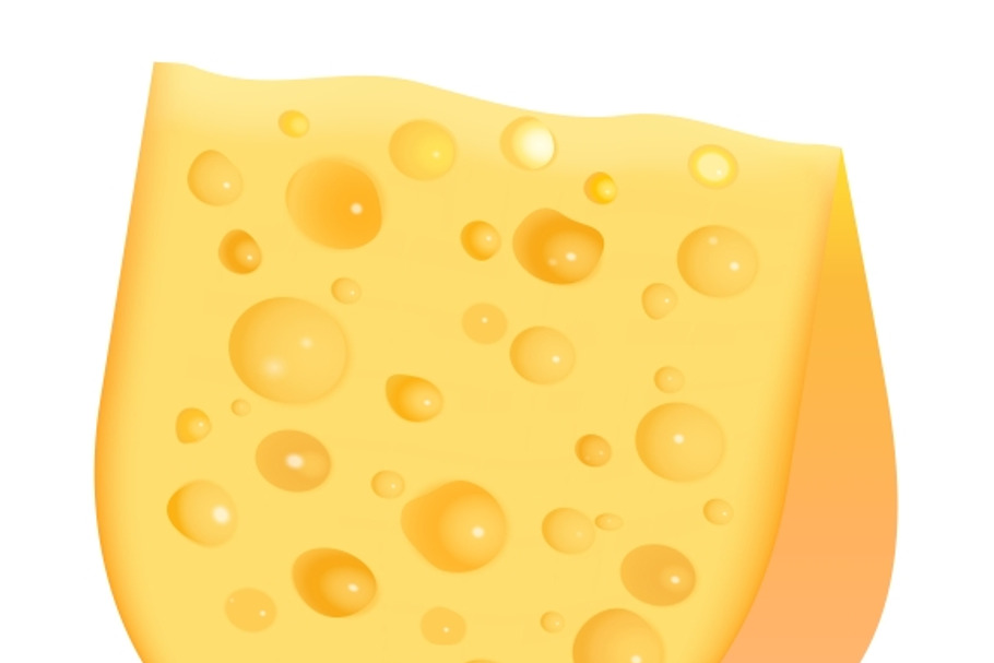Cheese isolated on white in Graphics - product preview 8