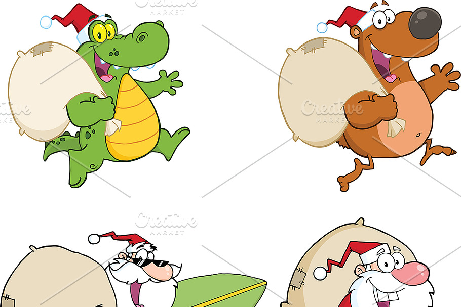 Santa Claus And Animals Collection in Illustrations - product preview 8