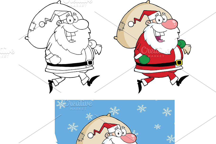 Santa Claus With Bag  Collection  in Illustrations - product preview 8