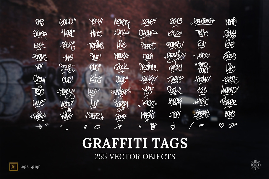 Graffiti Tags - 255 vector objects
