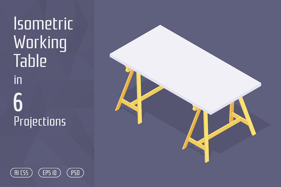 Isometric Working Table in Objects - product preview 8