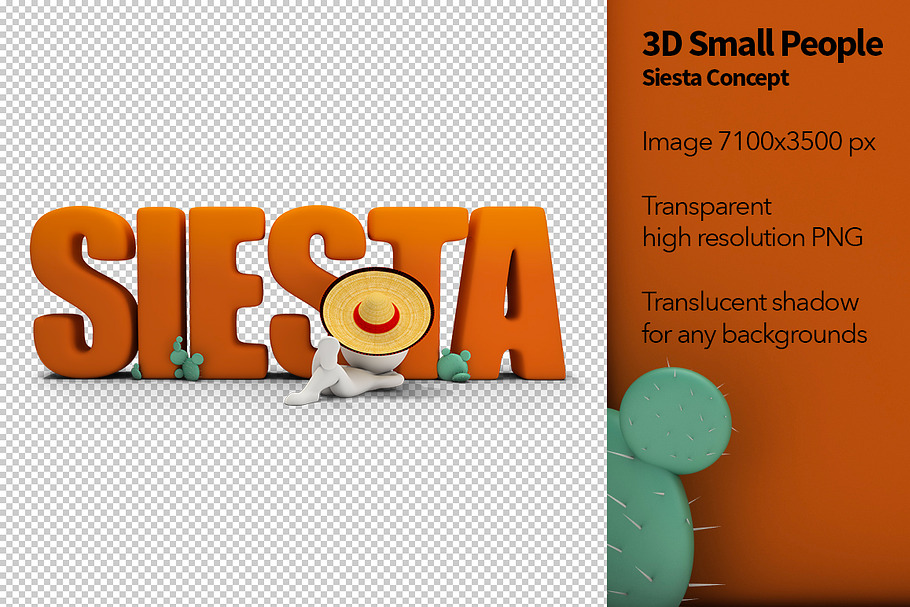 3D Small People - Siesta Concept in Illustrations - product preview 8