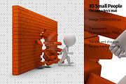 3D Small People - Brick Wall