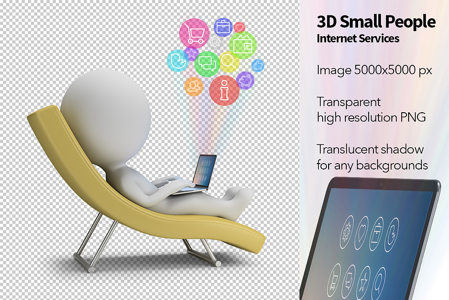 3D Small People - Internet Services in Illustrations - product preview 8