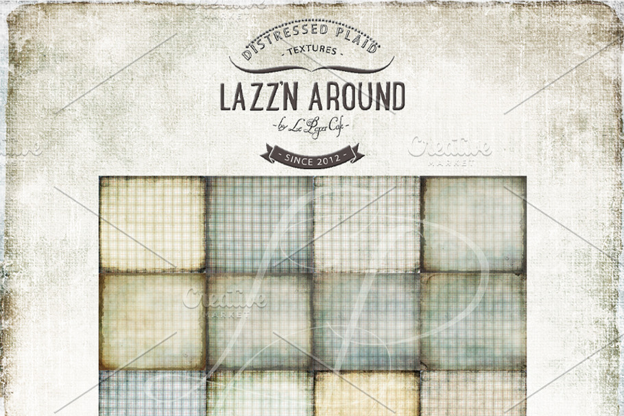 Distressed Plaid Background Textures