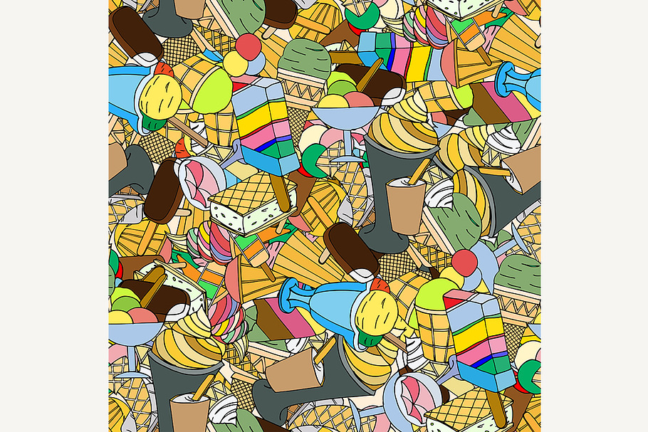 Seamless pattern with ice cream in Patterns - product preview 8