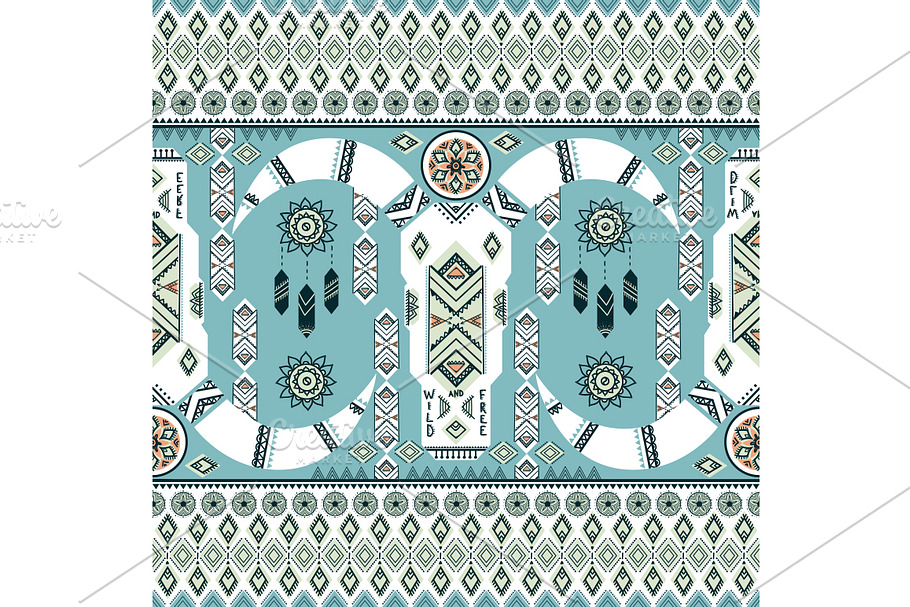 Ethnic Skull Bull Seamess Pattern in Patterns - product preview 8