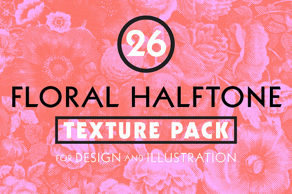 Halftone Vintage Floral Texture Pack in Textures - product preview 4