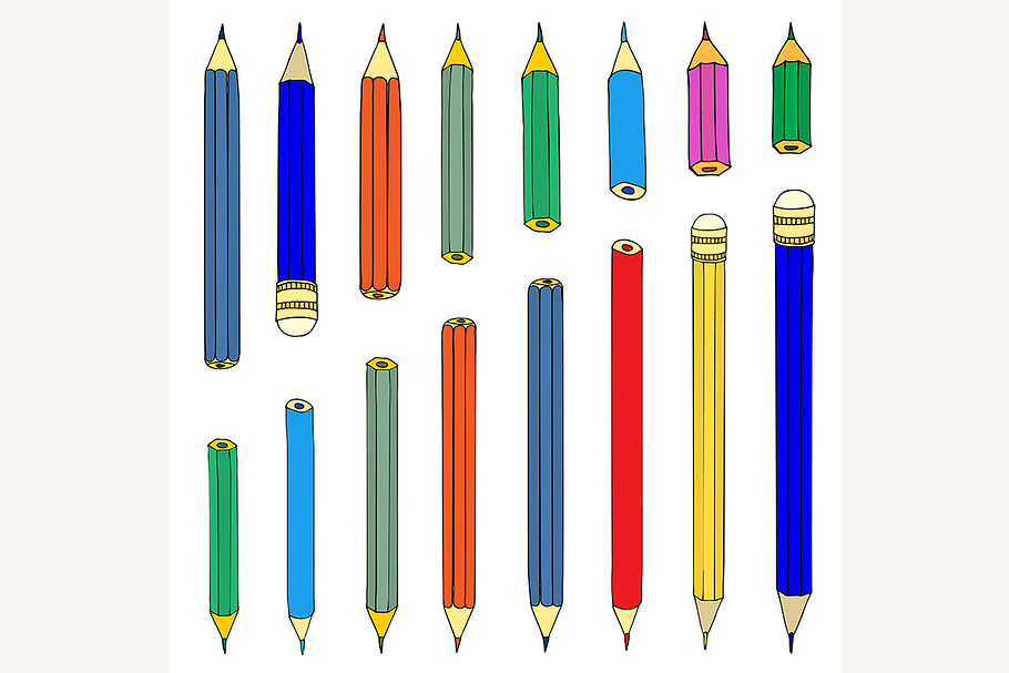 Set of pencils. in Objects - product preview 8