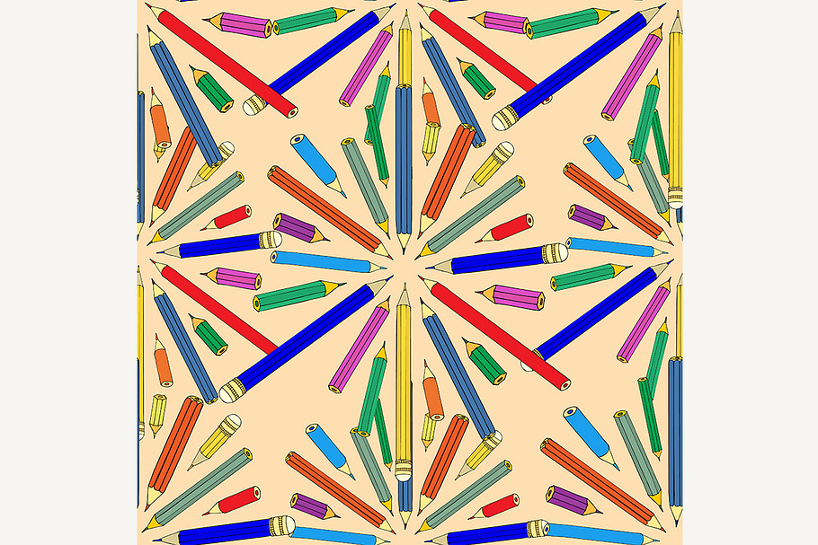 colored pencils seamless background in Patterns - product preview 8