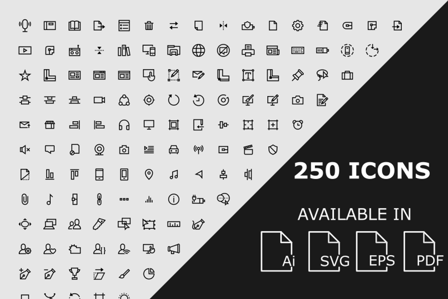 250 Editor User Interface icons