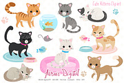 Cute Kittens Clipart + Vectors