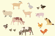 Domestic and farm animals set