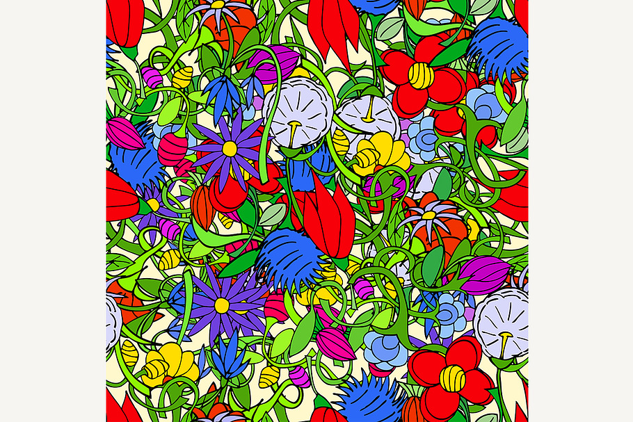 flowers seamless pattern. in Illustrations - product preview 8